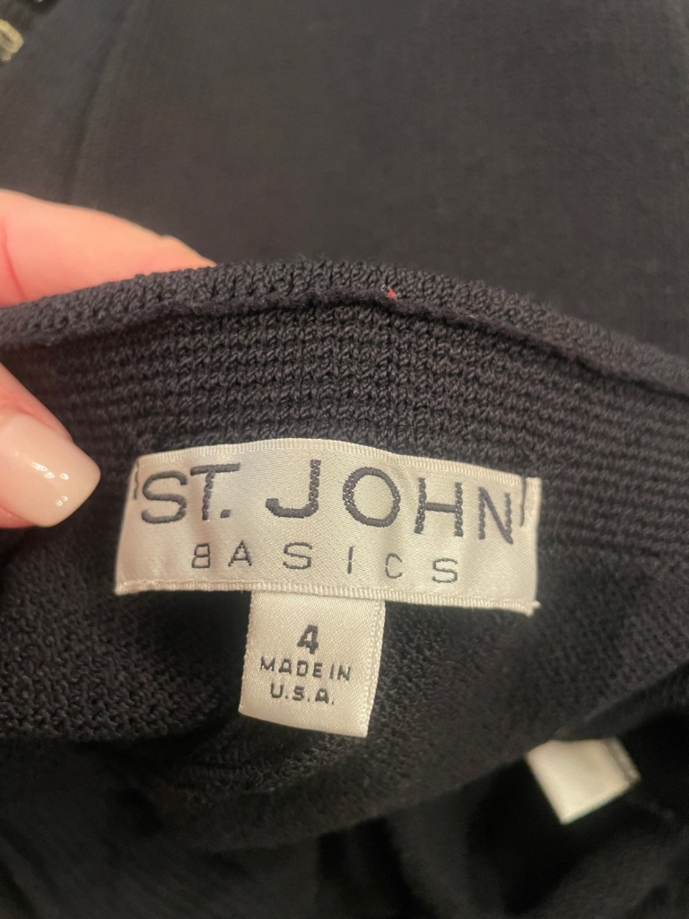 St John authentic black knit 3pc pantsuit sz 4 - Picture 8 of 10